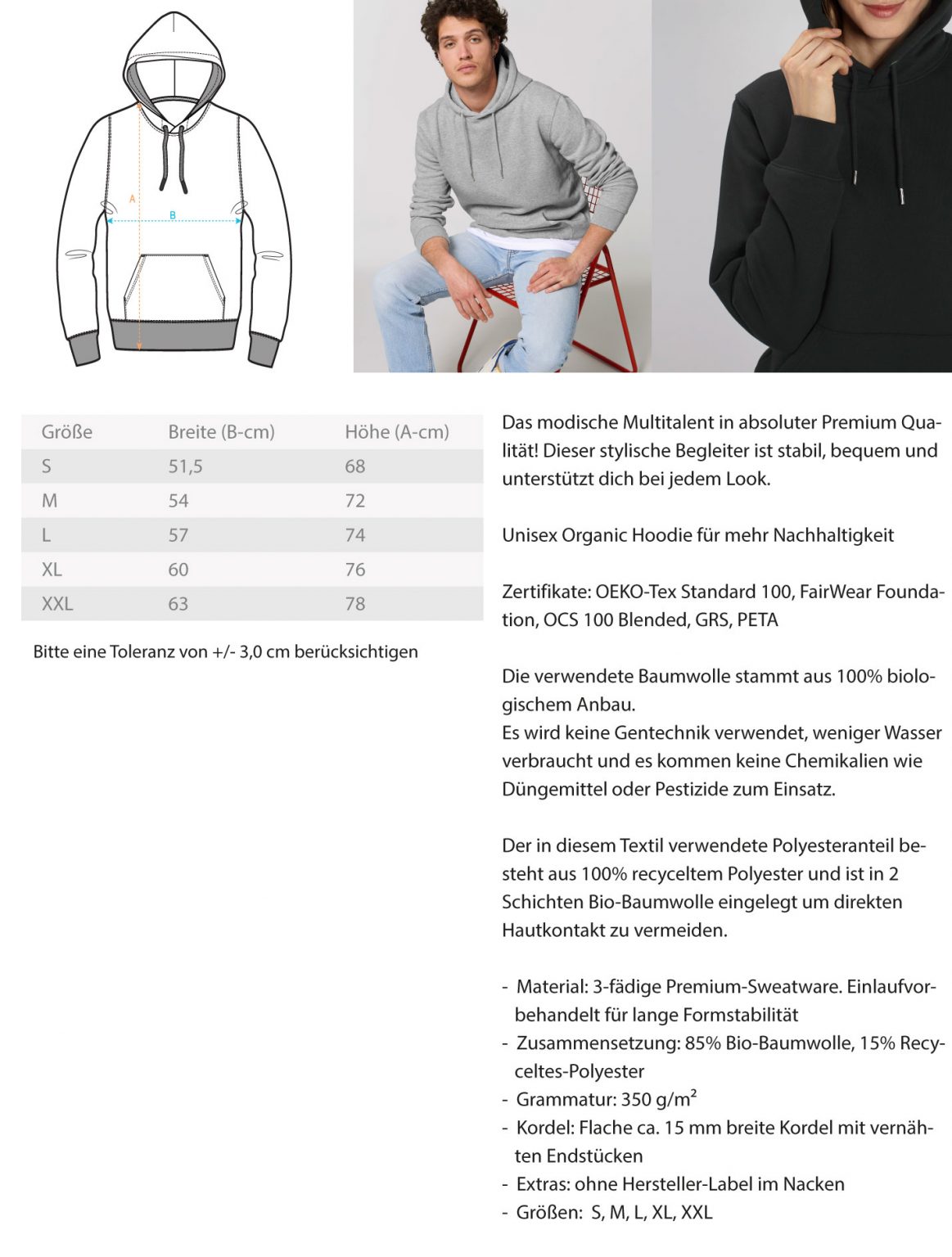 Infinite Fitnesswear  - Organic Hoodie – Bild 2