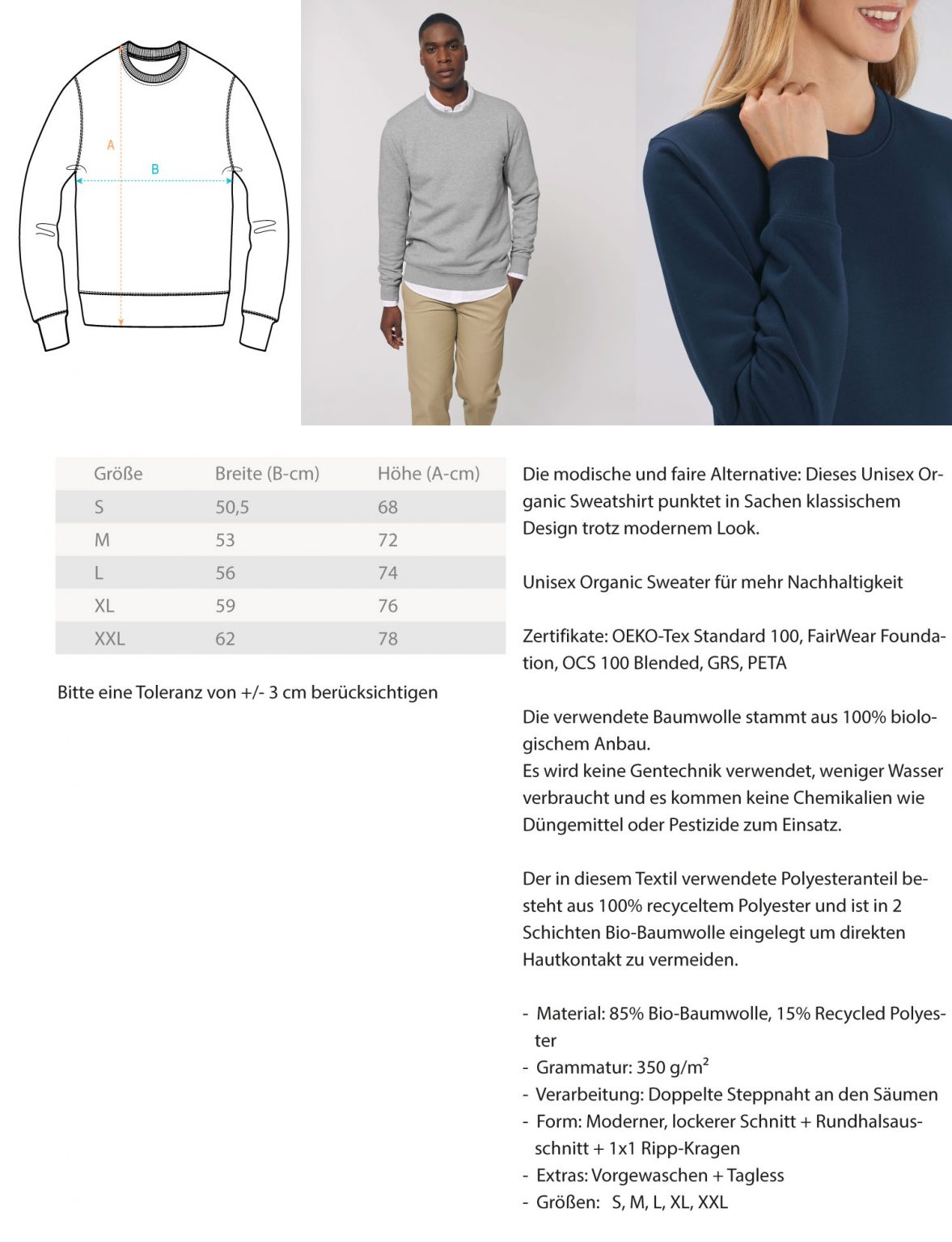Infinite Fitnesswear  - Unisex Organic Sweatshirt – Bild 2